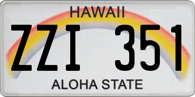 HI license plate ZZI351