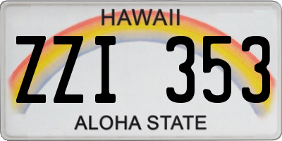 HI license plate ZZI353