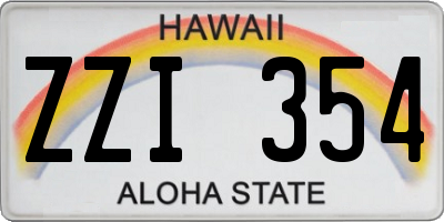 HI license plate ZZI354