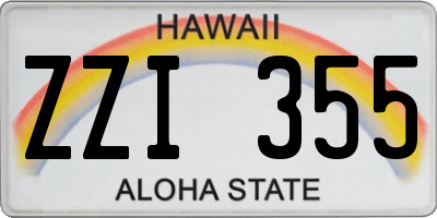 HI license plate ZZI355