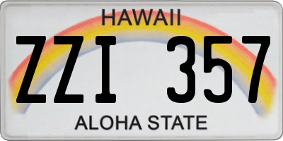 HI license plate ZZI357