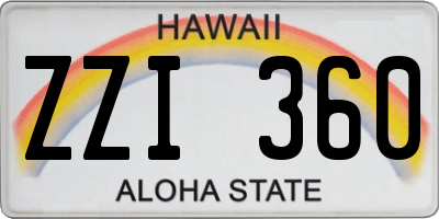 HI license plate ZZI360