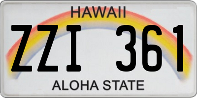 HI license plate ZZI361