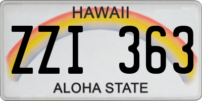 HI license plate ZZI363