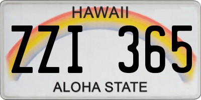 HI license plate ZZI365