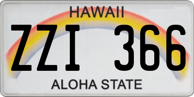 HI license plate ZZI366