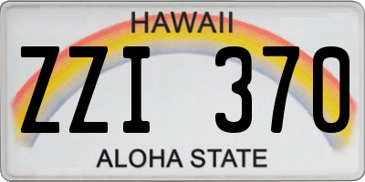 HI license plate ZZI370