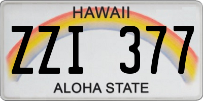 HI license plate ZZI377