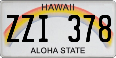 HI license plate ZZI378