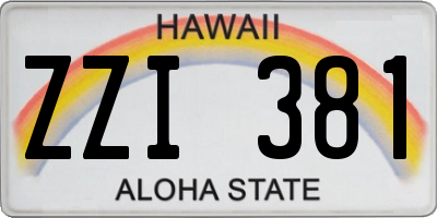 HI license plate ZZI381