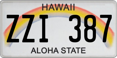 HI license plate ZZI387