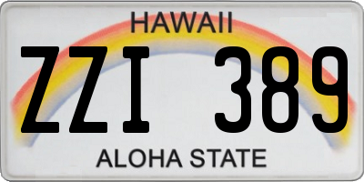 HI license plate ZZI389