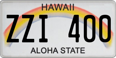 HI license plate ZZI400