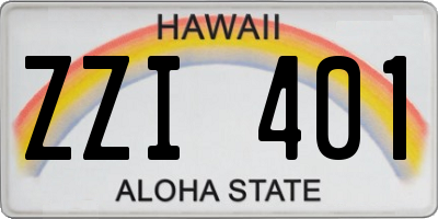 HI license plate ZZI401