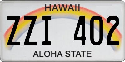 HI license plate ZZI402