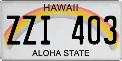 HI license plate ZZI403