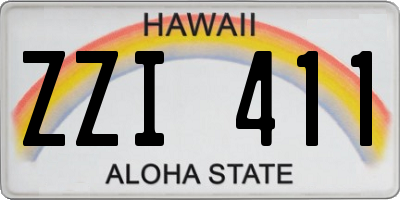 HI license plate ZZI411