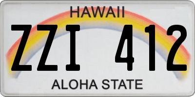 HI license plate ZZI412