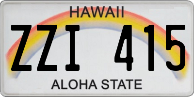 HI license plate ZZI415