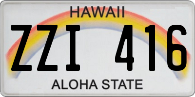 HI license plate ZZI416