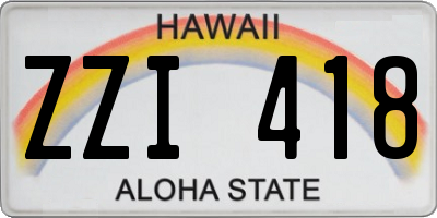 HI license plate ZZI418