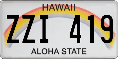 HI license plate ZZI419