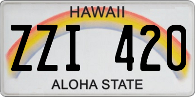 HI license plate ZZI420