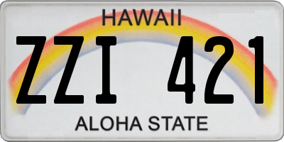 HI license plate ZZI421