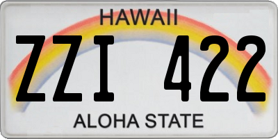 HI license plate ZZI422