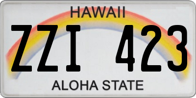 HI license plate ZZI423