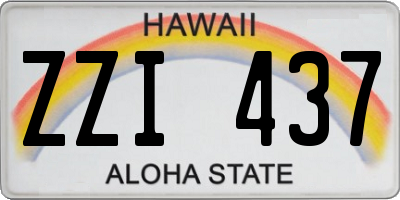 HI license plate ZZI437