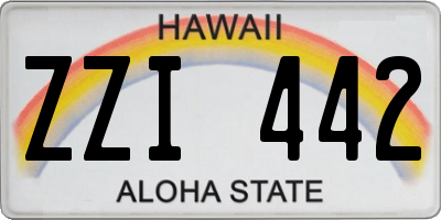 HI license plate ZZI442