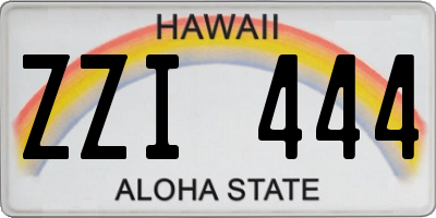 HI license plate ZZI444