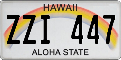 HI license plate ZZI447