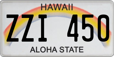 HI license plate ZZI450