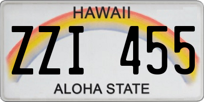 HI license plate ZZI455