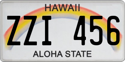 HI license plate ZZI456