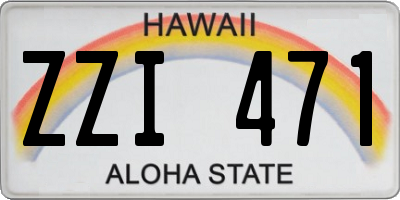 HI license plate ZZI471