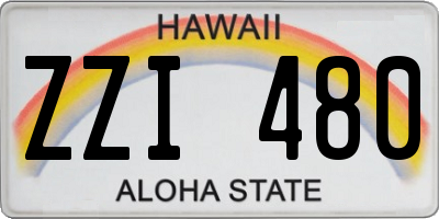 HI license plate ZZI480