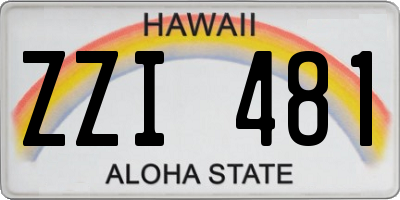 HI license plate ZZI481