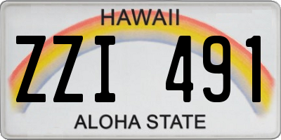 HI license plate ZZI491