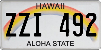 HI license plate ZZI492