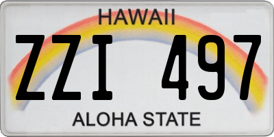 HI license plate ZZI497