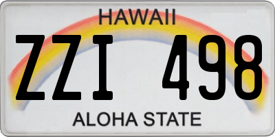 HI license plate ZZI498