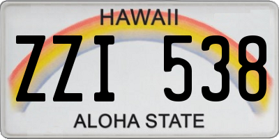 HI license plate ZZI538
