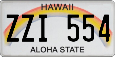 HI license plate ZZI554