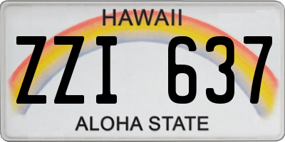 HI license plate ZZI637