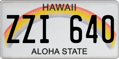 HI license plate ZZI640
