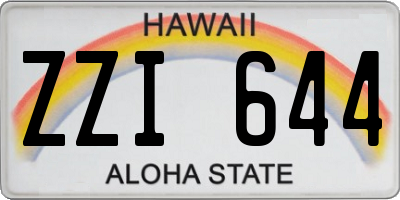 HI license plate ZZI644