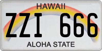 HI license plate ZZI666